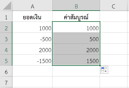 แปลงรายการรายรับรายจ่ายเป็นค่าบวกทั้งหมด