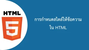 HTML Styles การจัดรูปแบบสไตล์