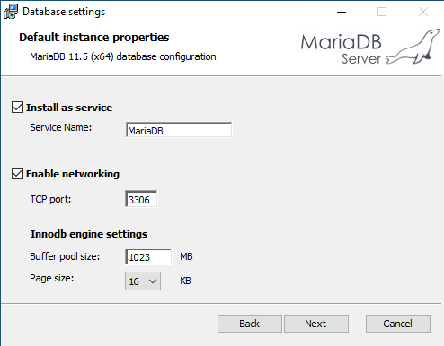 Default instance properties