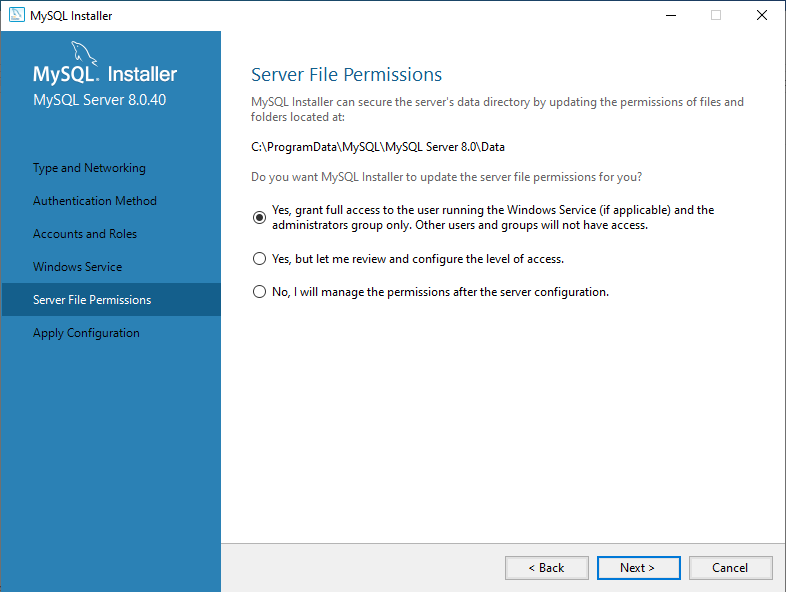 Server File Permissions