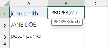 ใช้ฟังก์ชัน PROPER ใน Excel แปลงตัวอักษรตัวแรกของแต่ละคำให้เป็นตัวพิมพ์ใหญ่