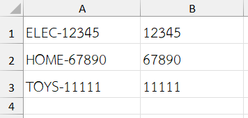 ผลลัพธ์จากการใช้ฟังก์ชัน TEXTAFTER ใน Excel แยกเฉพาะหมวดหมู่หลังขีด