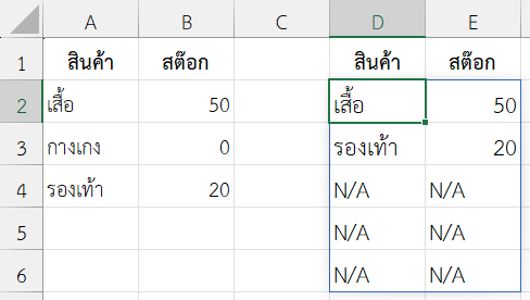 ขยายข้อมูลหลังกรองด้วย FILTER