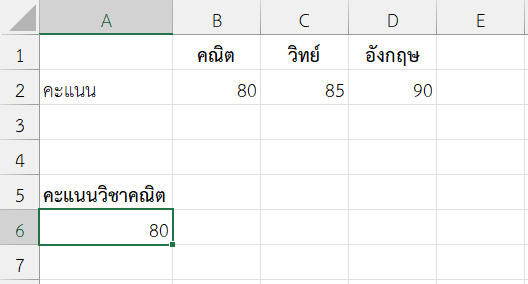 คะแนนสอบรายวิชา
