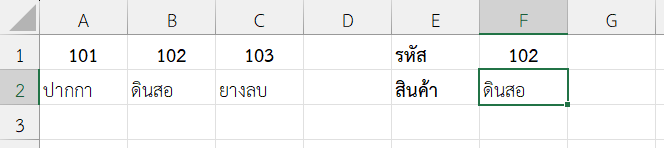 ชื่อสินค้าจากรหัสสินค้า