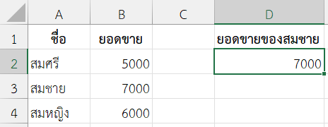ยอดขายของ “สมชาย”