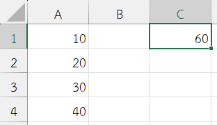 รวมค่า 3 เซลล์ถัดจาก A1 ลงมา