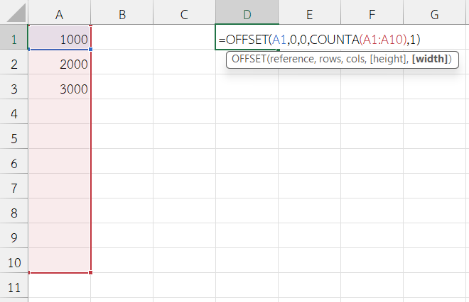 ใช้ฟังก์ชัน OFFSET ใน Excel ร่วมกับ COUNTA ทำ Named Range dynamic