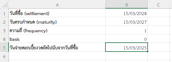 วันจ่ายดอกเบี้ยงวดถัดไปนับจากวันที่ซื้อ