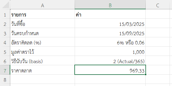 ตัวอย่างที่ 3: ใช้กับพันธบัตรมูลค่าสูง