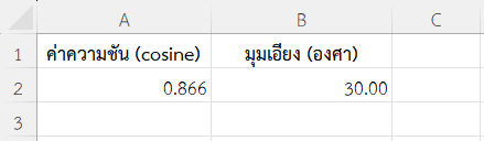 ตัวอย่างที่ 1: คำนวณมุมเอียงของพื้นผิว