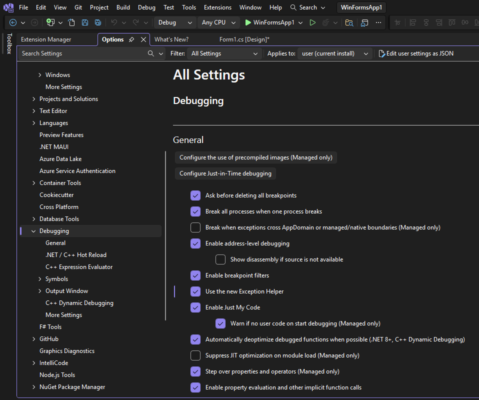 ตั้งค่า Debugging และ Run