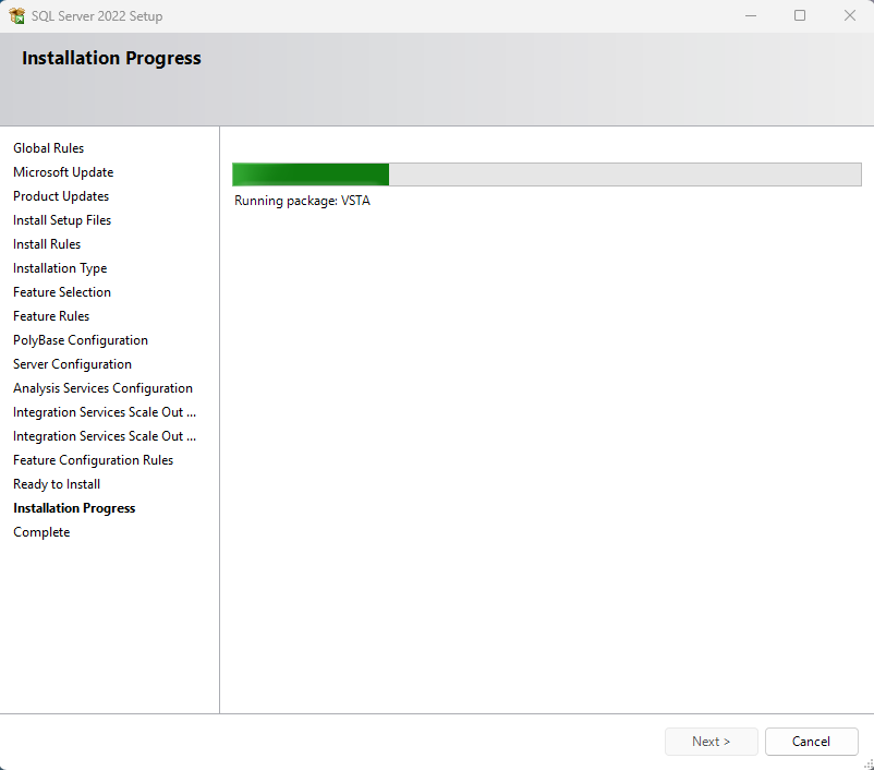 Installation Progress