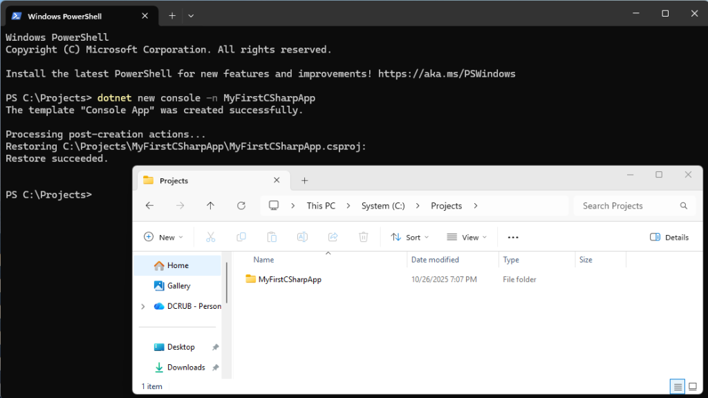 สร้างโปรเจ็กต์ Console App ด้วย Terminal