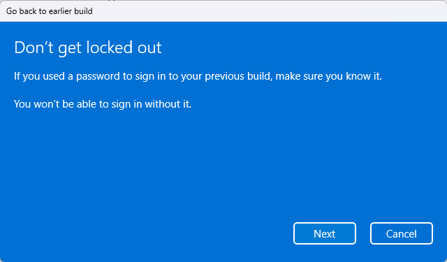หน้าจอ Don't get locked out
