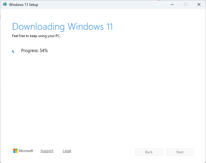 หน้าจอแสดงขั้นตอนการดาวน์โหลด Windows 11