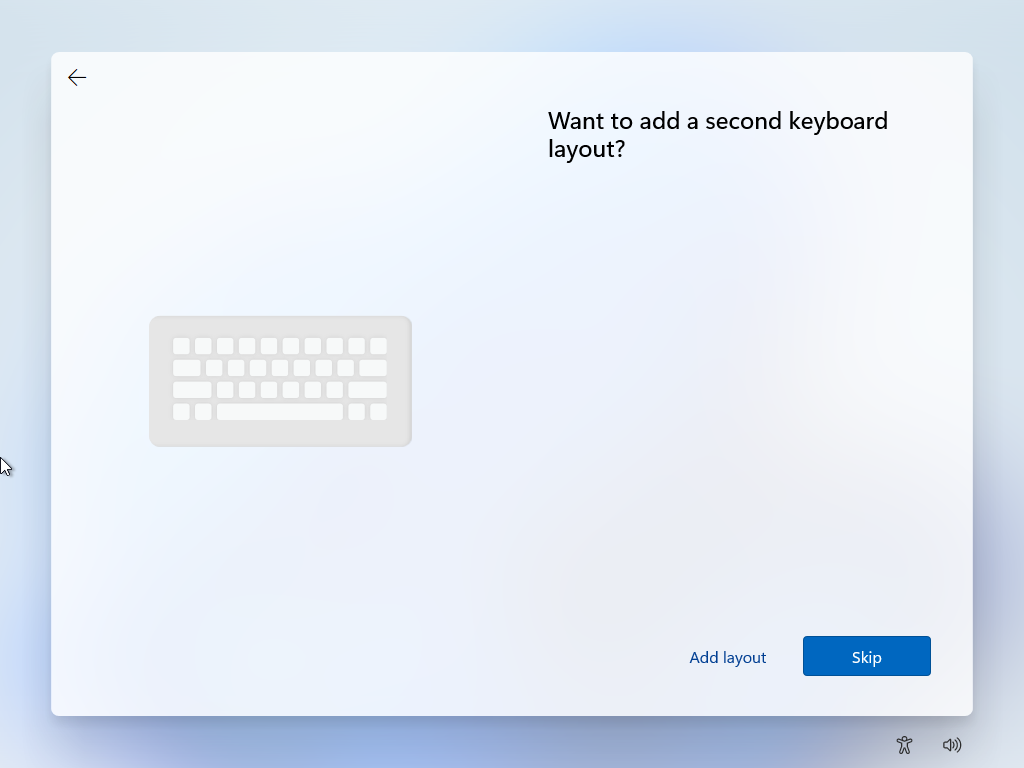 ภาพแสดงหน้าเพิ่ม keyboard layout