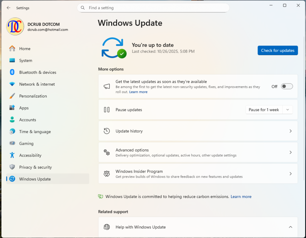 วิธีแก้ปัญหา Windows 11 ช้า - ภาพหน้าจอ Windows Update