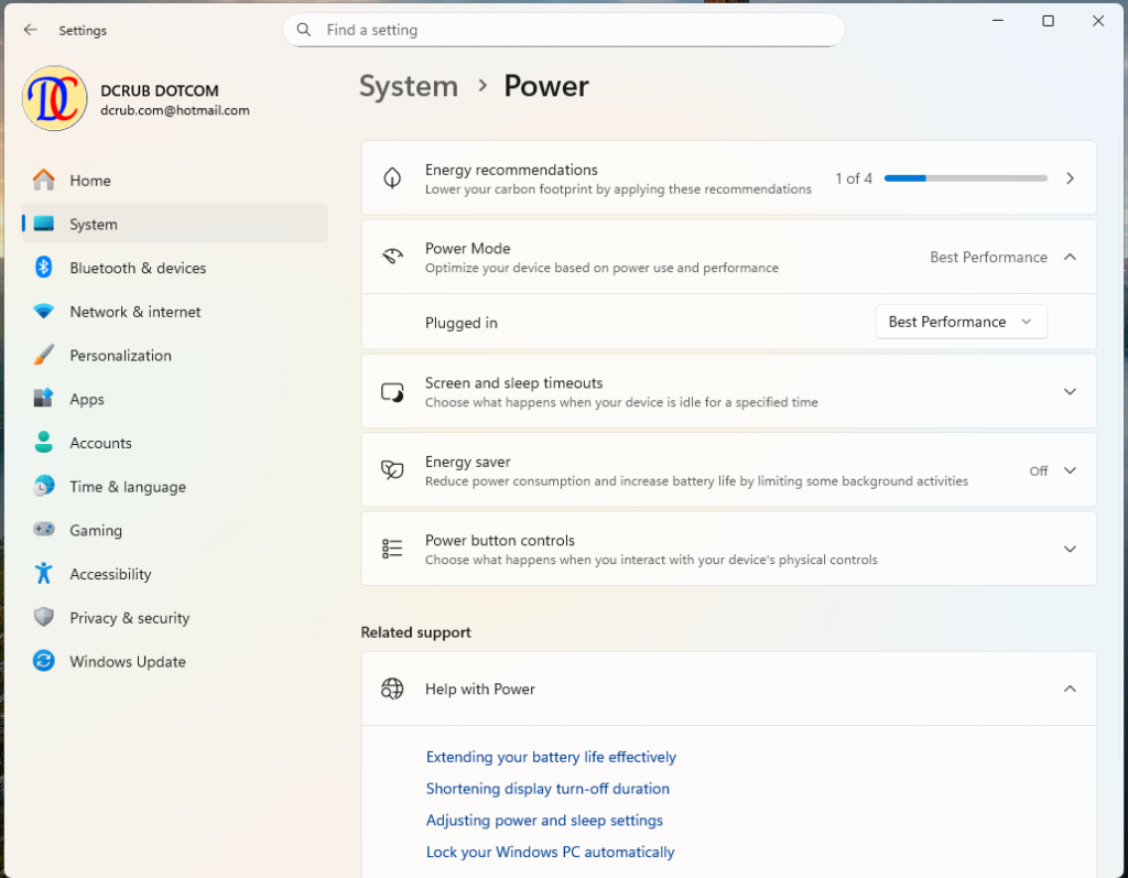 วิธีแก้ปัญหา Windows 11 ช้า - ภาพหน้าจอการตั้งค่า Power Plan Configuration